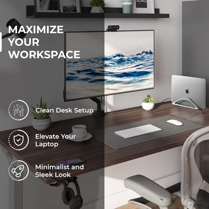 HumanCentric Vertical Laptop Stand for Desk – Automatic Adjustable Upright Laptop Dock, Space Gray Aluminum Holder