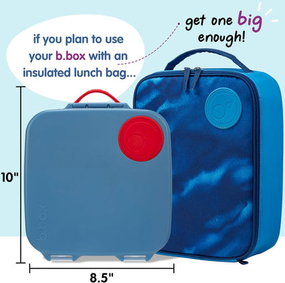 b.box 5-Compartment bento Style Lunch Box for Kids, Toddlers, Childrens, BPA-Free Food Storage Container with Cooler Pack, ON-The-GO Food Box with Handles Included Custom Divider, Lemon Twist