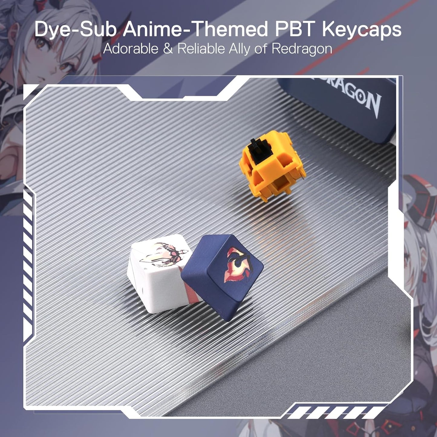 Redragon K686 PRO 98 Keys Wireless Gasket RGB Gaming Keyboard, 3-Modes Anime Mechanical Keyboard w/Hot-Swap Socket, Dedicated Knob Control & Sound Absorbing Pads, Custom Hi-Fi Linear Switch