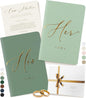 ARTESORI Wedding Vow Book for Her & Him, Soft Touch, Gold Foil Engraving, 28 Lined Pages, Wedding Vow Books His and Hers, Wedding Essentials, Wedding Registry Ideas, His and Hers Gifts [Mint & Sage]