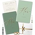 LSSH GmbH Vow Books - His and Hers Wedding Essentials, 28 Pages, 5.5" X 4" (Dark Green & Sage)