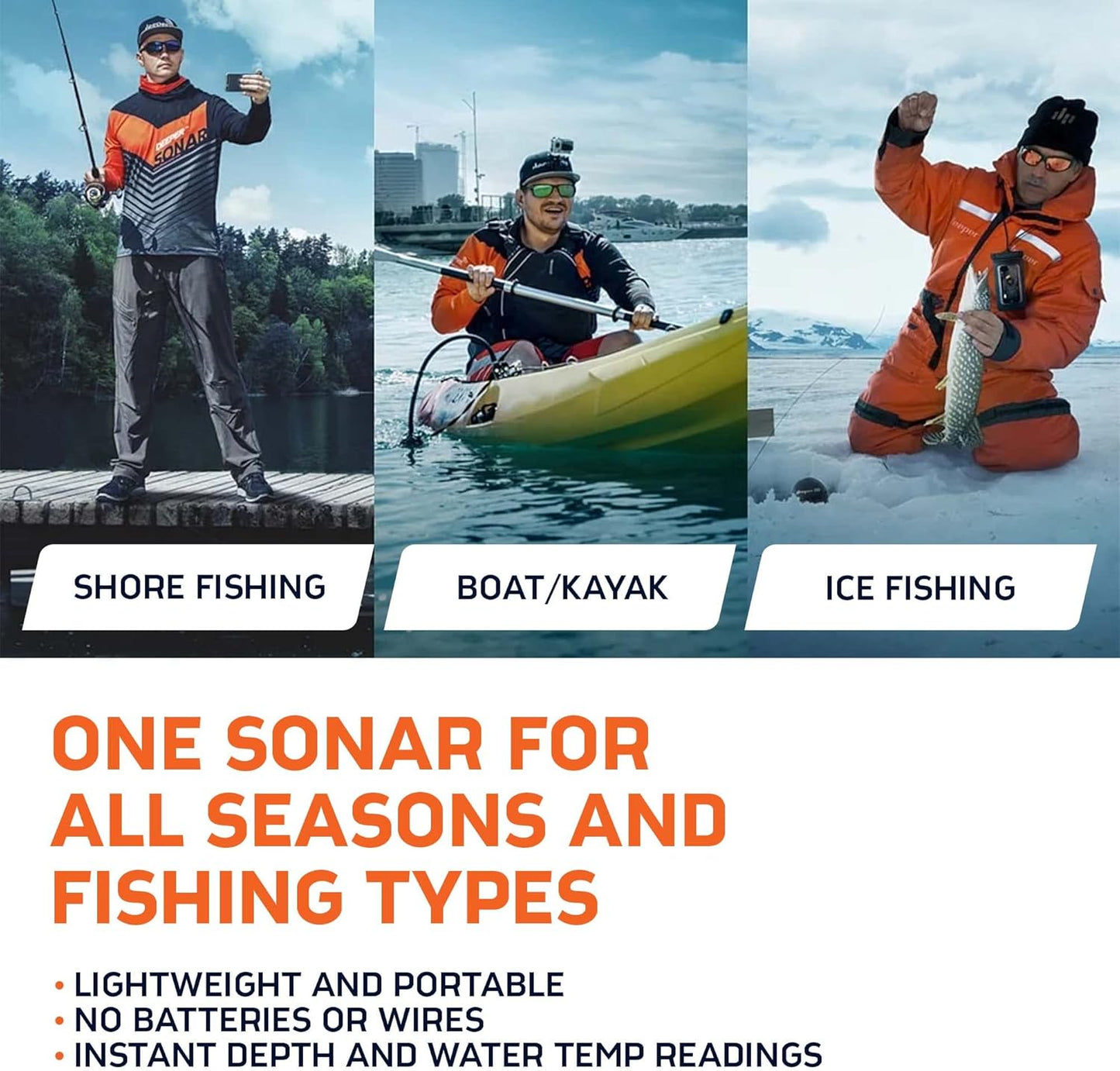 Deeper PRO+ 2 Sonar - Portable Fish Finder and Depth Finder for Kayaks, Boats and Ice Fishing with GPS Enabled | Castable Deeper Sonar with Free User Friendly App