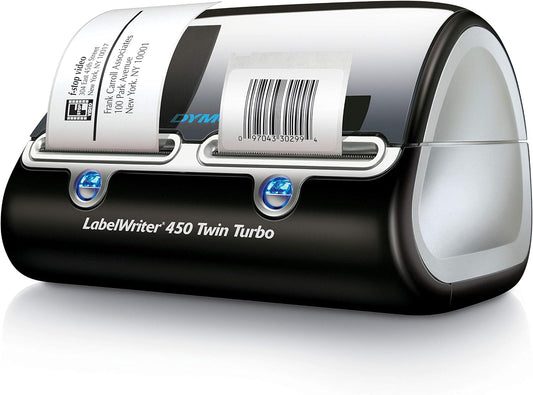 DYMO Label Writer 450 Twin Turbo Direct Thermal Label Printer - Fast Printing, Great for Labeling, Filing, Shipping, Mailing, Barcodes and More, Home & Office Organization