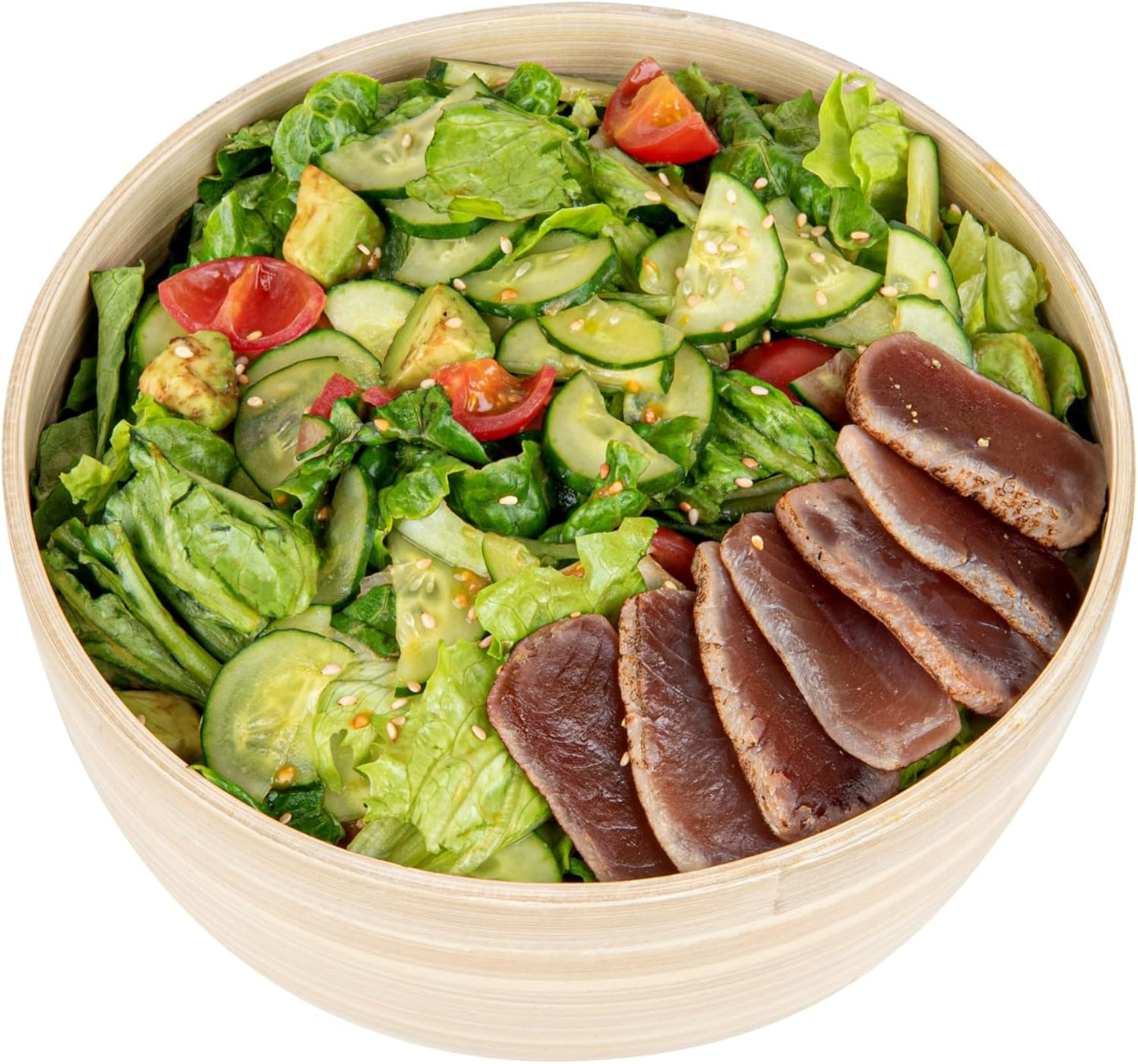 Restaurantware-Bambuddha 51 Ounce Extra Large Salad Bowl, 1 Heavy-Duty Round Salad Bowl - Sustainable, Reusable, Blue Bamboo Serving Dish, for Serving Salads, Fruits, and Appetizers