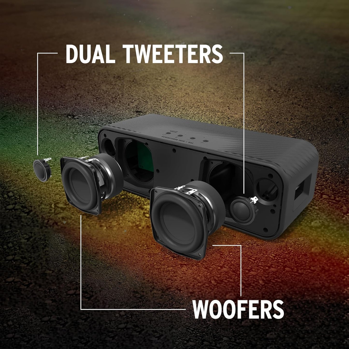 Klipsch Detroit Portable Bluetooth Speaker – 20 Hours Battery, IP67 Waterproof