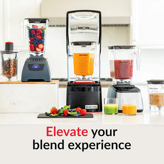 Blendtec Total Classic Original Blender - WildSide+ Jar (90 oz) - Professional-Grade Power - 6 Pre-programmed Cycles - 10-speeds - Black - PuriLite