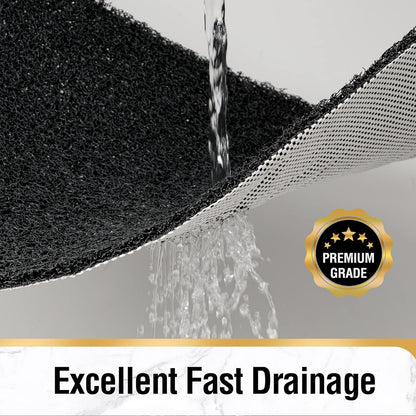 HITSLAM Shower Mat Non Slip, 24 x 16 Inch Bathtub Mat Non Slip with Drain, Soft PVC Loofah Bath Mat for Tub, Quick Drying Bathroom Shower Mat, Grey