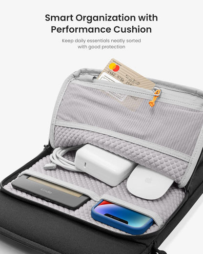 tomtoc DefenderAce-A03 360 Protective Laptop Shoulder Bag for 16-inch New MacBook Pro M4/M3/M2/M1 Pro/Max 2024-2019, Water-Resistant Well-Organized Accessory Sleeve Case with Handle