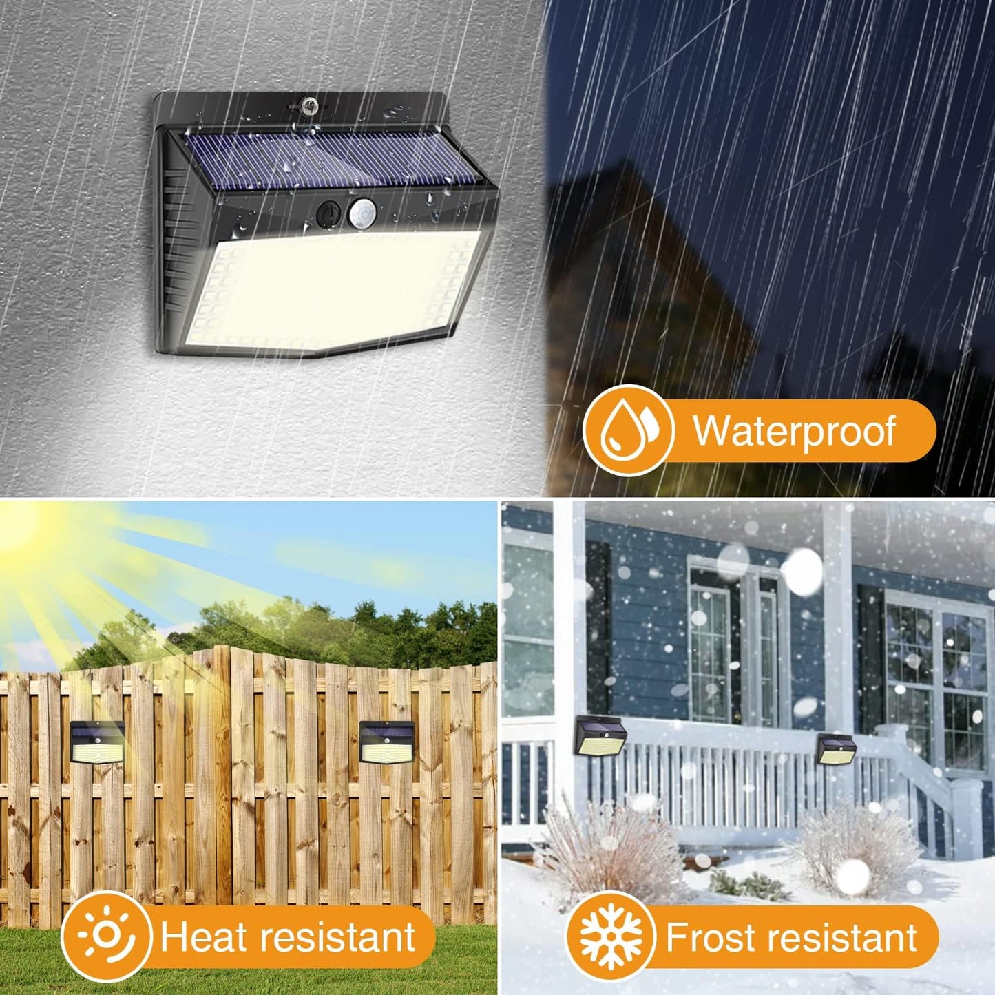 Solar Lights Outdoor, [ 8 Pack/138LED ] Solar Motion Sensor Light Outdoor with 3 Lighting Modes Wireless Waterproof Solar Wall Lights Solar Security Lights for Fence Yard Garden Deck Garage