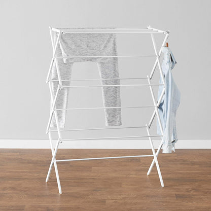 Foldable Portable Laundry Drying Rack for Indoor Air Drying Clothing, 29.4 x 14.8 x 41.9 inches (LxWxH), Chrome Silver
