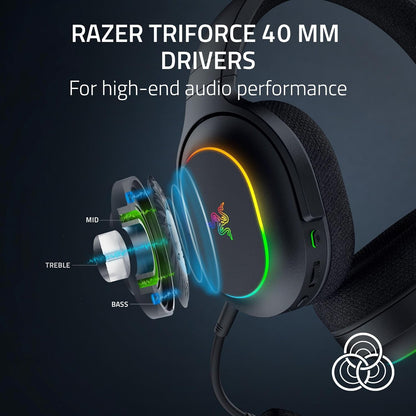 Razer Barracuda X Chroma Wireless Gaming Headset, 2.4 Ghz, Black Bluetooth, Lightweight, Chroma RGB, 40mm Drivers, Cardioid Mic, 70 Hr Battery, for PC, Mac, PS5, Switch 2, Smartphone