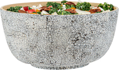 Restaurantware-Bambuddha 15 Ounce Small Salad Bowl, 1 Heavy-Duty Round Salad Bowl - Sustainable, Reusable, Black Bamboo Serving Dish, for Serving Salads, Fruits, and Appetizers