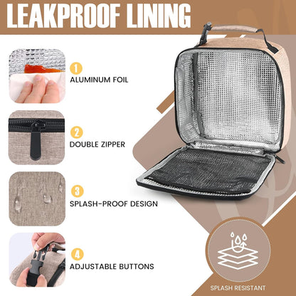 Lunch Bag for Men/Women, Reusable Lunch Box for Adult, Small Insulated Lunch Box, Lunch Tote Bag for Office, Work, Picnic