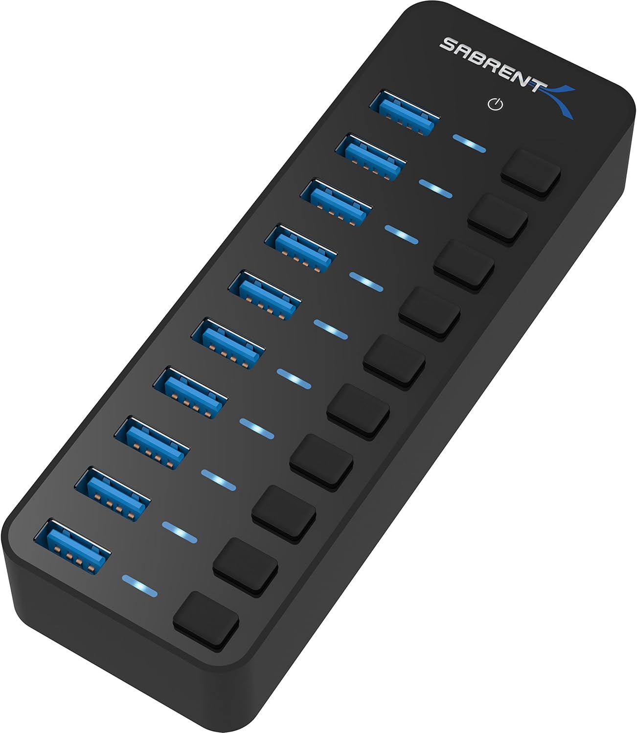 SABRENT16 Port USB hub 3.2 x1 and Charger 90W, with Power Adapter, Fast Powered Data hub, Multiple USB Charging, USB Docking Station, multiport hubs, LEDs on/Off Switch, Mount Bracket Included