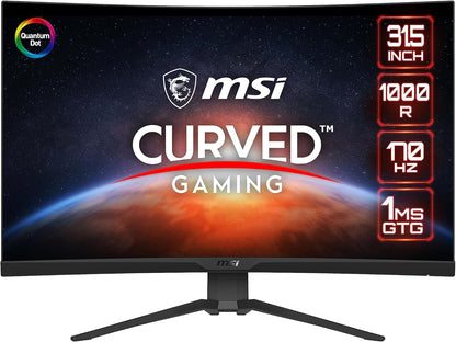 MSI Optix MAG342CQR 1500R Curvature 21:9 Aspect Ratio Narrow Bezel 1ms 3440x1440(UWQHD) 144Hz Refresh Rate Tilt/Swivel/Height/Pivot Adjustment 34" AMD Freesync Gaming Curved Monitor, Black, Pack of 1
