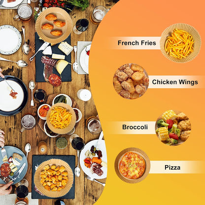 Air Fryer Liners,100Pcs 8.6" Square Air Fryer Parchment Paper Liners for 3 to 8 QT Baskets, Non-Stick & Oil Proof and Food Grade Baking Alternative to Foil for Easy Cleanup