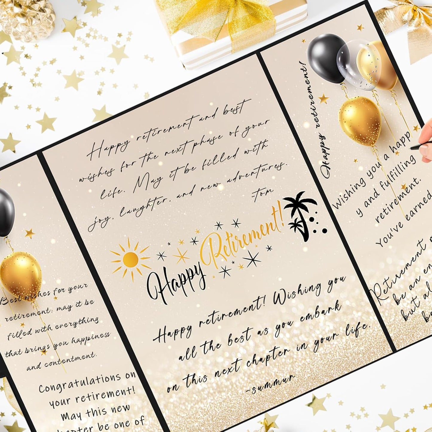 Roetyce Retirement Party Decorations, Funny Retirement Guest Book Alternative, Hapyy Retirement Decorations, Best Retirement Gifts for Women Men, Retirement Signature Board Book, Jumbo Retirement Card