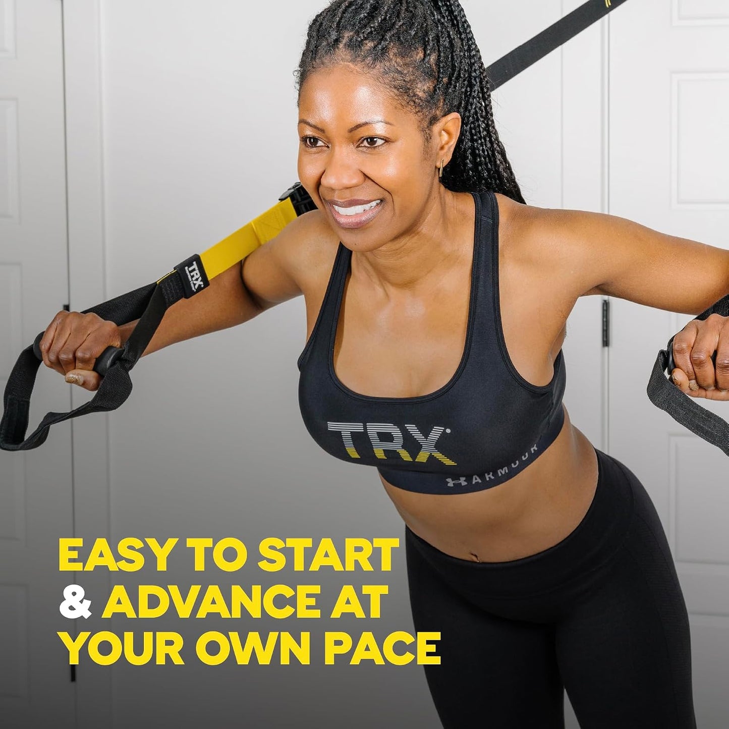 TRX All In One Suspension Training System: Full Body Workouts for Home, Travel, and Outdoors | Includes Indoor & Outdoor Anchors, Workout Guide and Video Downloads