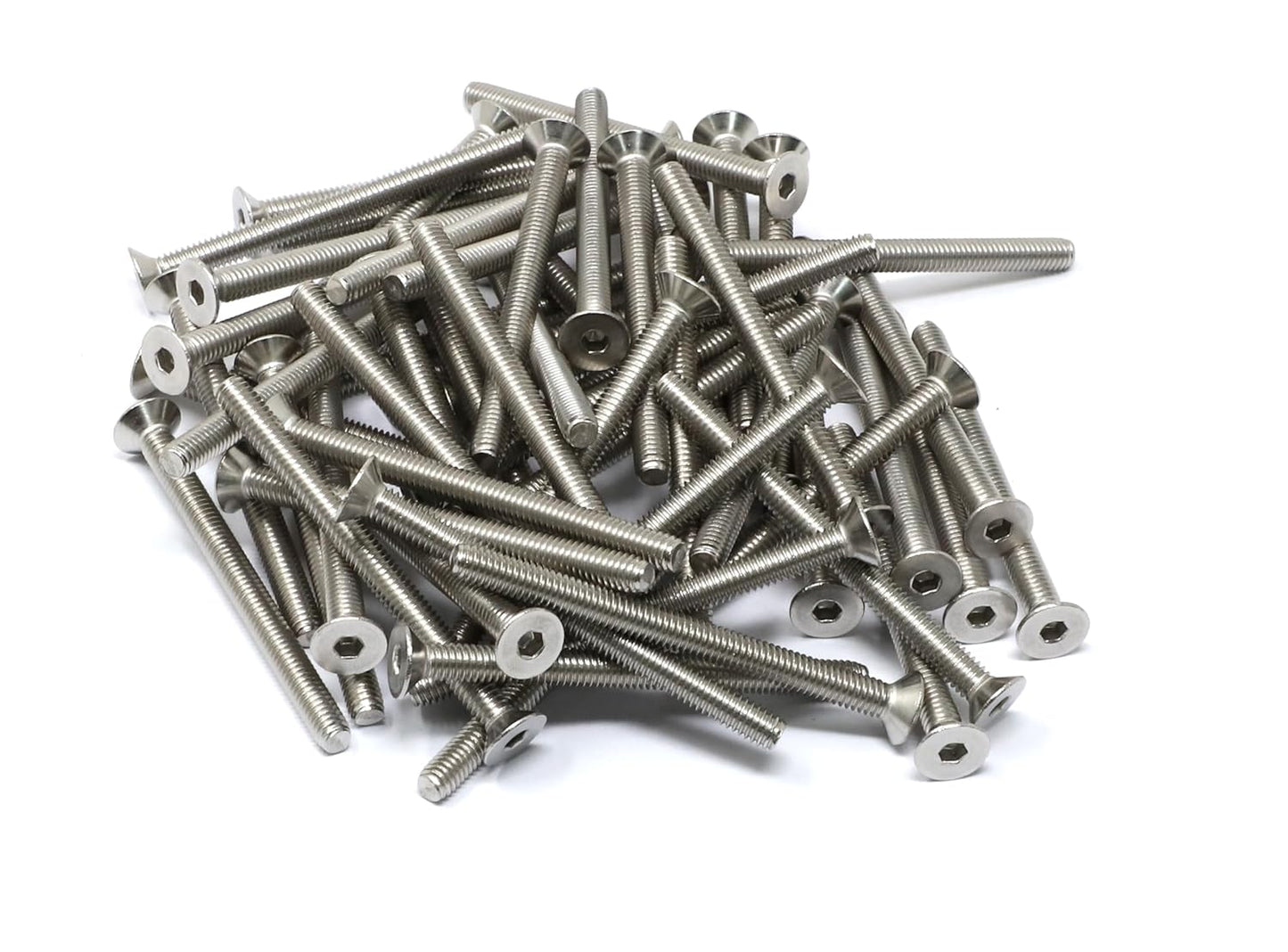 iexcell 5 Pcs M8 x 80mm Thread Pitch 1.25 mm Stainless Steel 304 Hex Socket Flat Head Cap Screws Bolts Kit