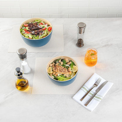 Restaurantware-Bambuddha 15 Ounce Small Salad Bowl, 1 Heavy-Duty Round Salad Bowl - Sustainable, Reusable, Black Bamboo Serving Dish, for Serving Salads, Fruits, and Appetizers