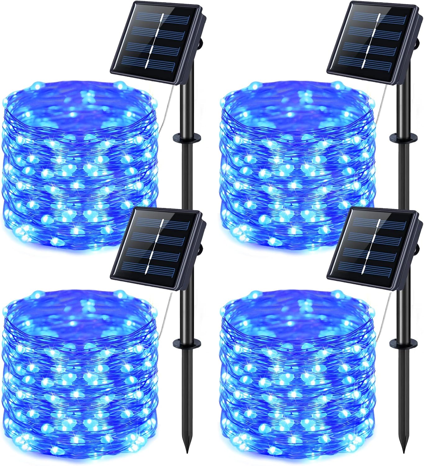 Solar Halloween Decoration Lights, JMEXSUSS 2 Pack 33FT 100 LED Orange and Purple Halloween String Lights, Halloween Lights with 8 Modes for Halloween Tree Yard Outdoor Spooky Party Garden Decorations