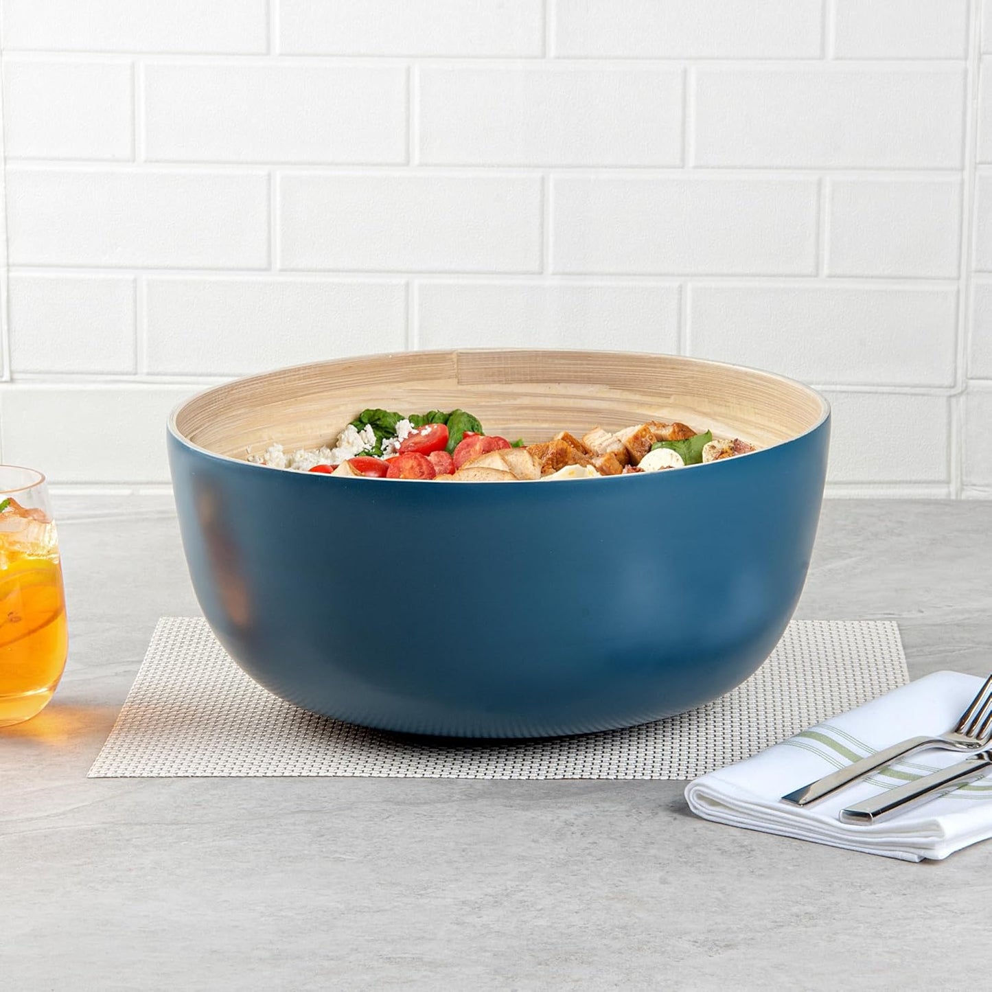 Restaurantware-Bambuddha 15 Ounce Small Salad Bowl, 1 Heavy-Duty Round Salad Bowl - Sustainable, Reusable, Black Bamboo Serving Dish, for Serving Salads, Fruits, and Appetizers