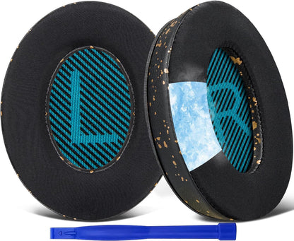 SoloWIT Earpads Cushions for Bose Headphones, Replacement Ear Pads for Bose QuietComfort 15 QC15 QC25 QC2 QC35/Ae2 Ae2i Ae2w/SoundTrue & SoundLink Around-Ear Series - QC25 PL Black&Blue