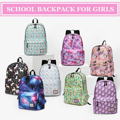 VASCHY Lightweight School Backpack for Women with Sleeve for 14" Laptop