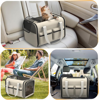 Cat Carrier Soft Airline Approved - Small Dog Travel Carrier Bag for Pets Up to 15Lbs, Breathable & Comfortable Pet Carrier for Cats & Small Dogs, TSA Approved for Airplane, Car, Camping, Vet Visits