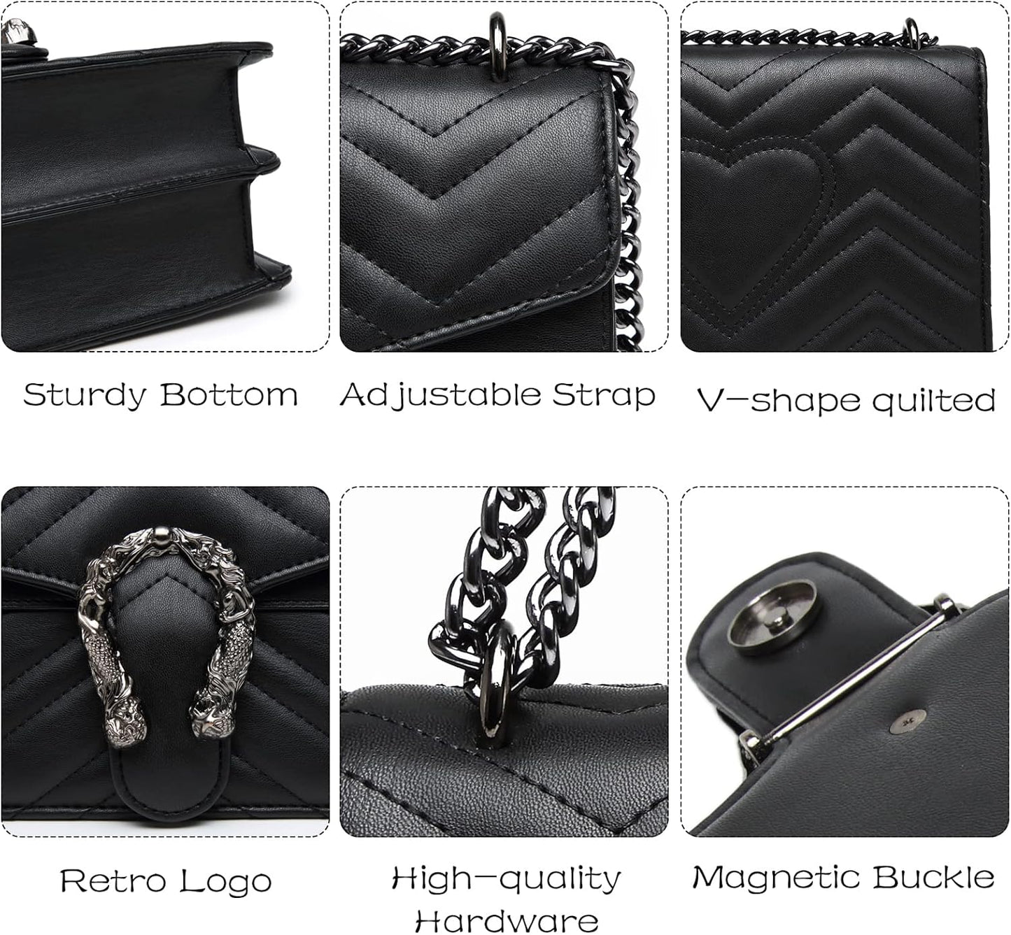 MYHOZEE Crossbody Bags for Women - Snake Printed Clutch Purses Leather Chain Shoulder Bags Evening Handbags