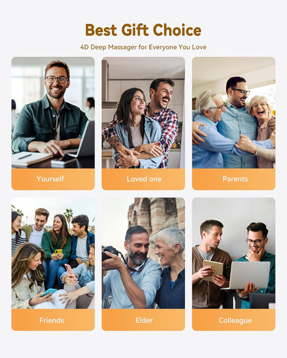 KNQZE® Shiatsu Neck and Shoulder Massager, Back Massager with Heat, 4D Deep Kneading Massager Pillow for Neck Shoulder, Leg, Body Muscle Pain Relief, Best Gifts for Dad Mom, Home Office Use(NOT Cordless)