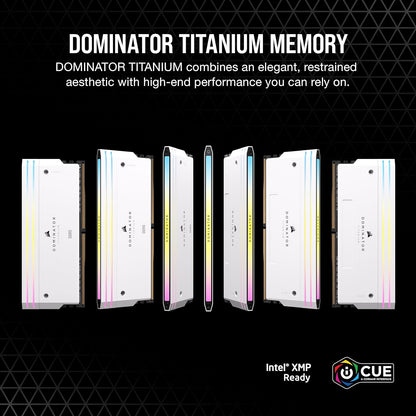 CORSAIR Dominator Titanium RGB DDR5 RAM 96GB (2x48GB) 6000MHz CL30-36-36-76 1.40V AMD Expo Intel XMP 3.0 Desktop Computer Memory – White (CMP96GX5M2B6000Z30W)