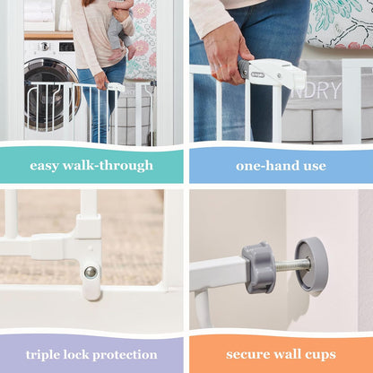 Regalo Easy Step 38.5-Inch (97.75cm) Extra Wide Baby Gate, Award Winning Brand, Includes 6-Inch (15.25cm) Extension Kit, 4 Pack Pressure Mount Kit and 4 Pack Wall Mount Kit