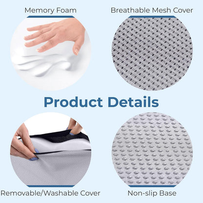 5 STARS UNITED Seat Cushion for Desk Chair - Tailbone, Coccyx Sciatica Pain Relief - Wheelchair Cushions, Black Mesh