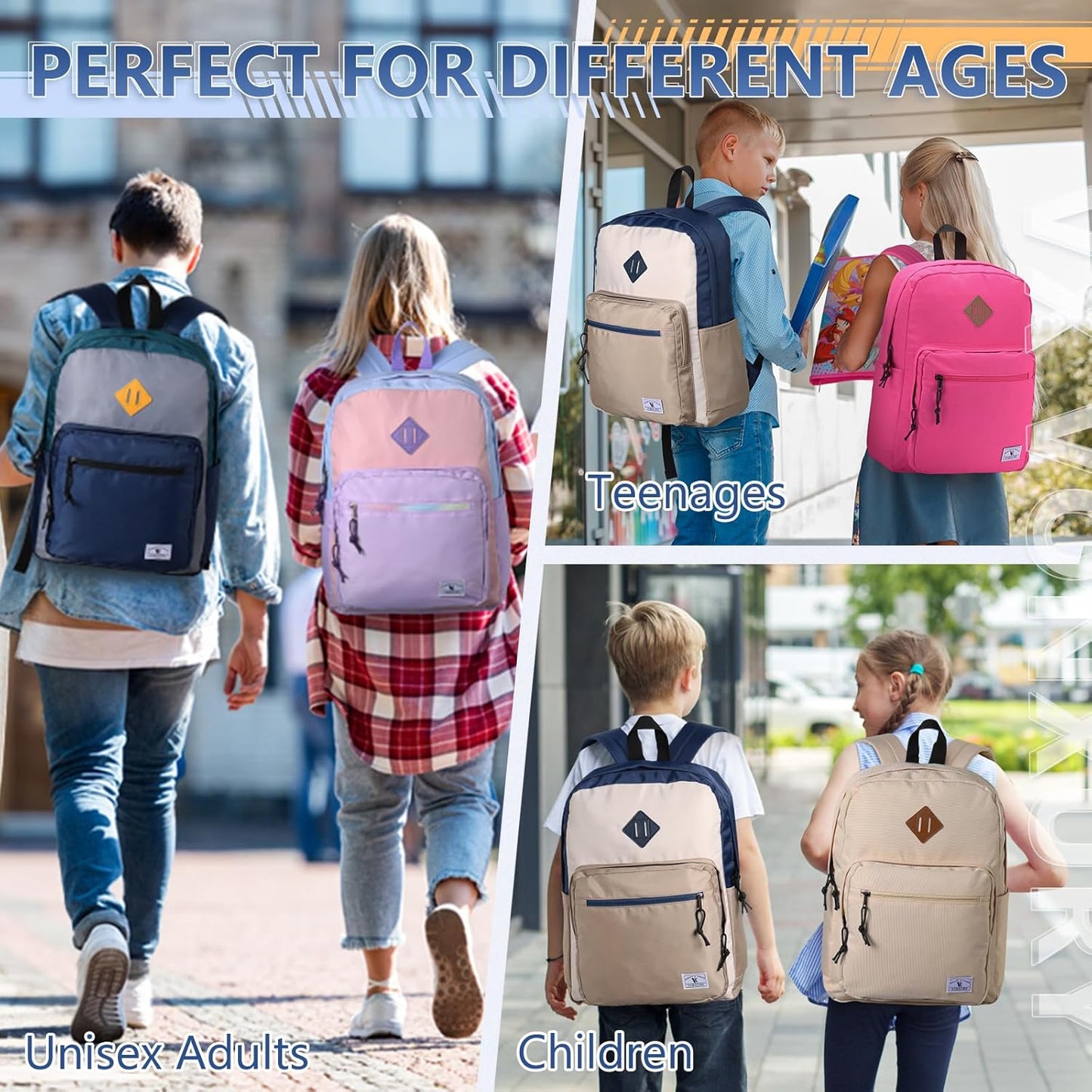 School Backpack for Kids,Lightweight Water Resistant Work Travel Backpack for Women Men Teens VONXURY