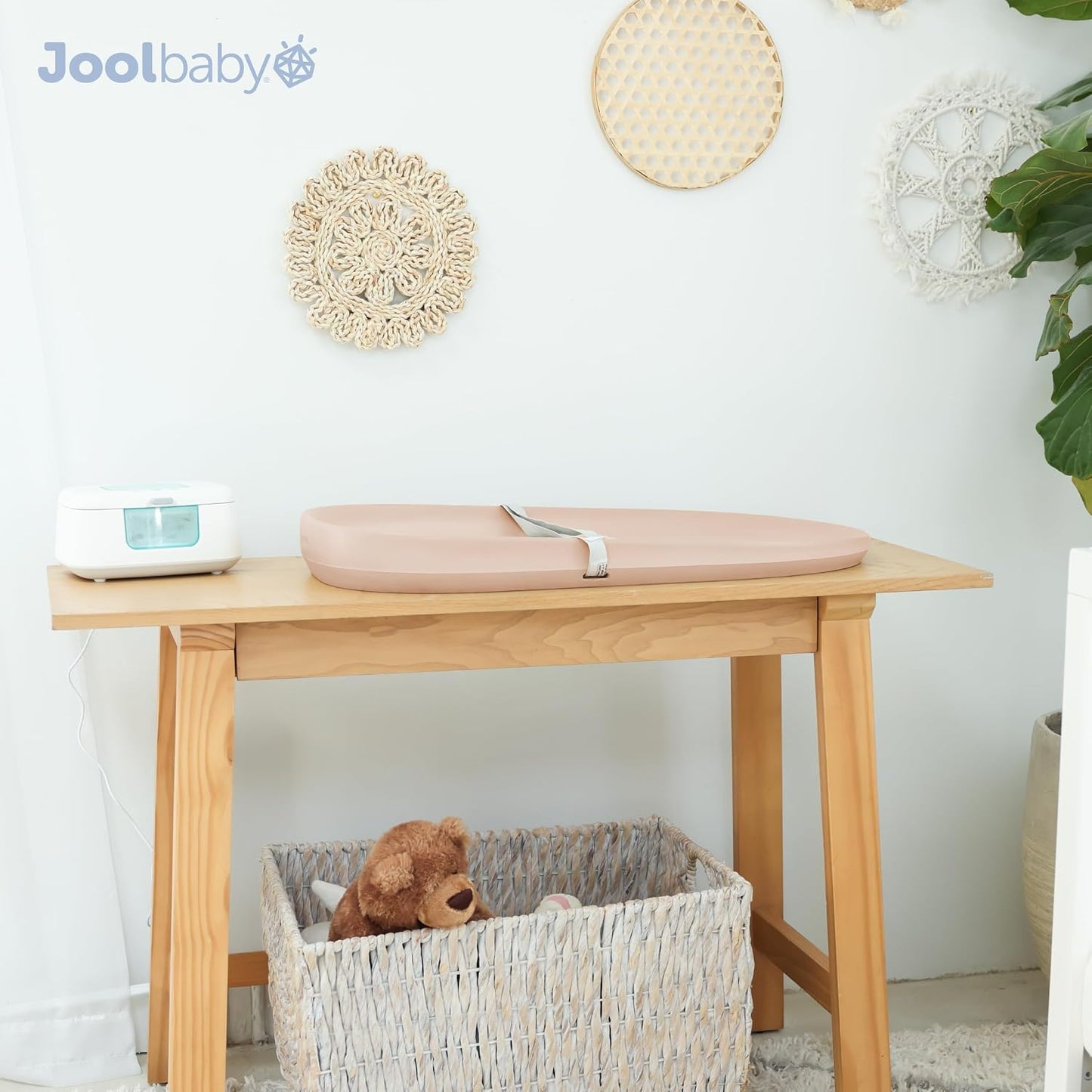 Waterproof Baby Changing Pad - Easy to Clean, Lightweight & Portable - Large Foam Cushion for Comfort - Jool Baby (Peach)