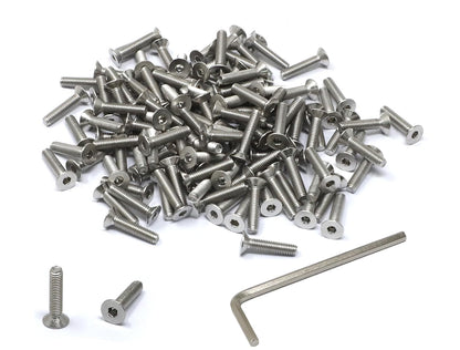 iexcell 5 Pcs M8 x 80mm Thread Pitch 1.25 mm Stainless Steel 304 Hex Socket Flat Head Cap Screws Bolts Kit
