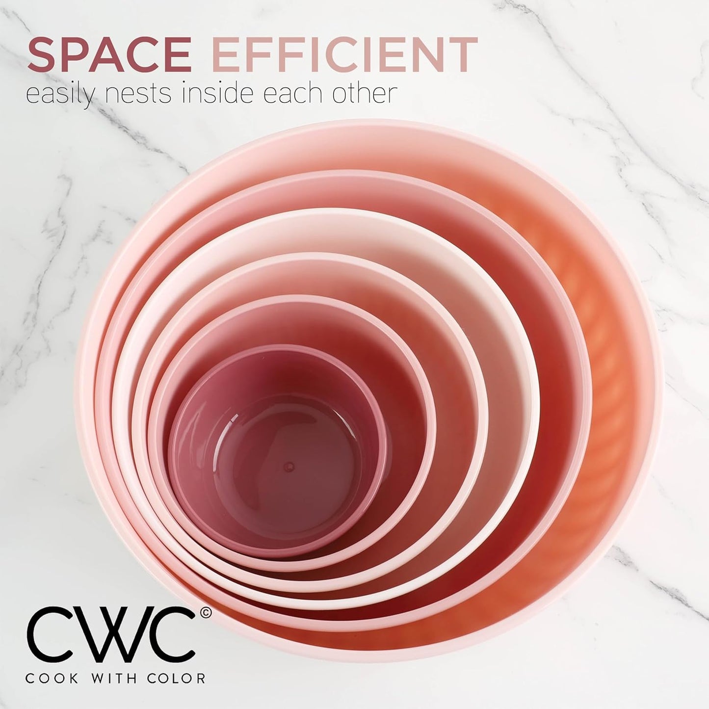 COOK WITH COLOR Prep Bowls with Lids- 8 Piece Nesting Plastic Small Mixing Bowl Set with Lids (Teal Ombre)