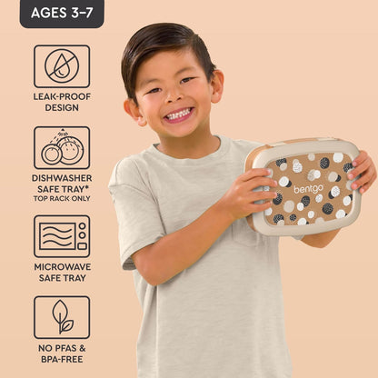 Bentgo Kids 5-Compartment Leak-Proof Bento-Style Lunch Box (Whimsy & Wonder Collection) - Ideal for Ages 3-7, Drop-Proof & Durable, Dishwasher Safe, & PFAS & BPA-Free Materials (Checker Gradient)