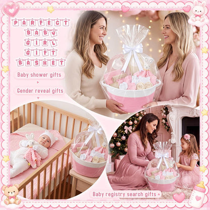 16 Pcs Baby Girl Basket Gift Set Newborn Supply Essentials Stuff