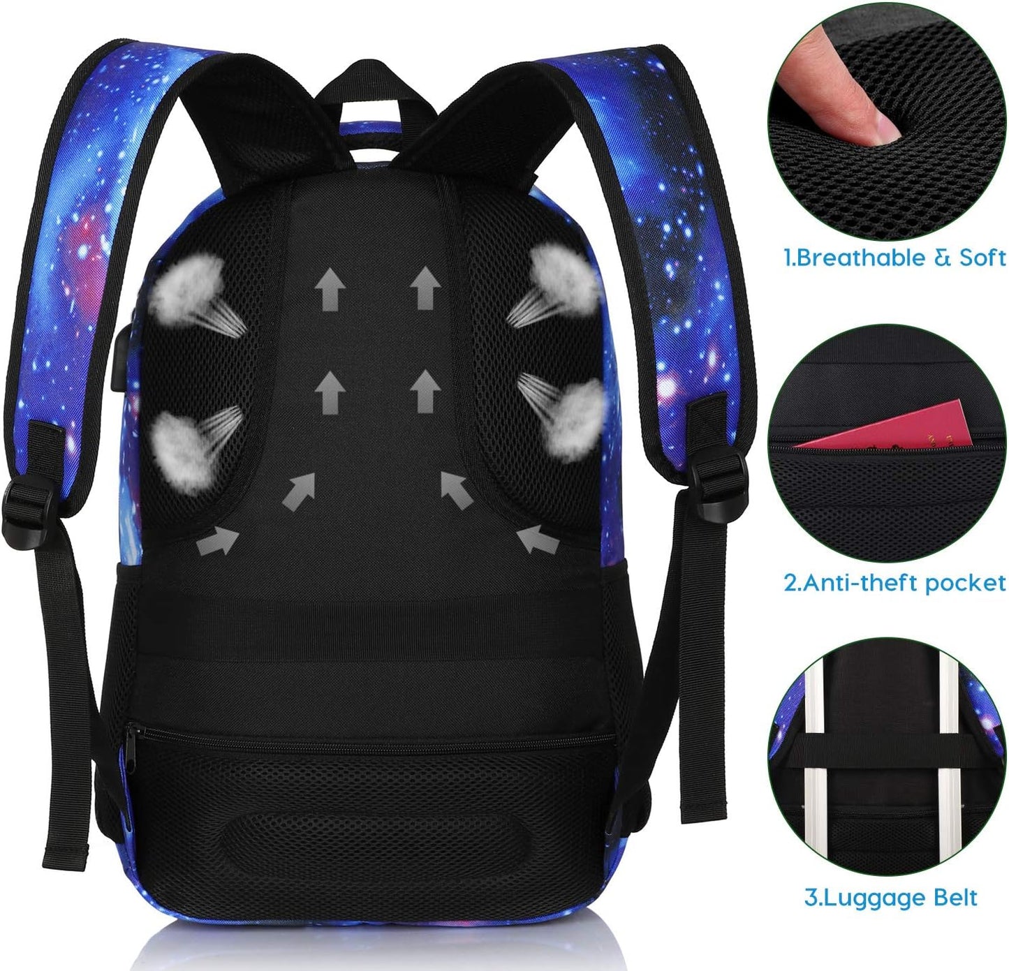 Backpack for Teen Girls,Boys School Backpack for Women with USB,College Backpack,Big Flower