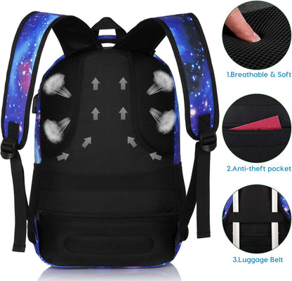 Backpack for Teen Girls,Boys School Backpack for Women with USB,College Backpack,Big Flower