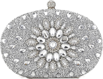 Crystal Women Evening Clutch Rhinestone Bag Bling Purse Glitter Radiant Shouder bag for Christmas Bridal Wedding Party