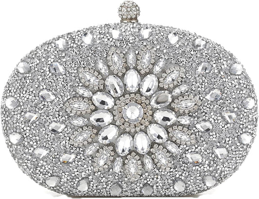 Crystal Women Evening Clutch Rhinestone Bag Bling Purse Glitter Radiant Shouder bag for Christmas Bridal Wedding Party
