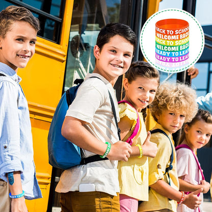 Welcome Back to School Bracelets Silicone Wristbands Rubber First Day of School Favors Rewards School Opens Prize for Students Teens Semester Begins School Party Supplies Decorations
