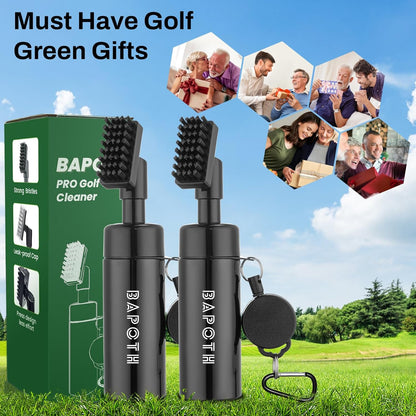 BAPOTH Golf Club Cleaner, Non-Leaking Stretchable Golf Brush with Golf Towel (60 * 40cm), Strong Bristles Brush Can Hold 5 oz Water, Essentials Golf Accessories Gifts for Men Women