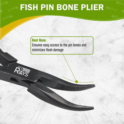 RRAYS Fish Bone Plier/Tweezer Stainless Steel - Deboning Tools for All Kinds of Fish, Small, Black