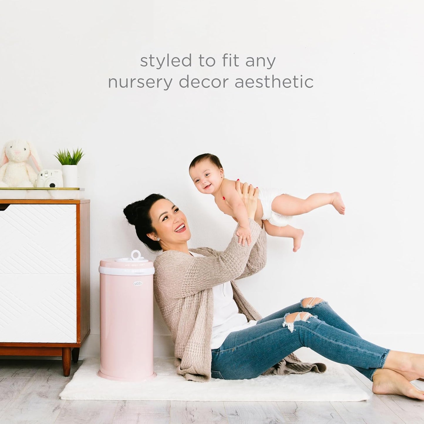 Ubbi Steel Diaper Pail, White