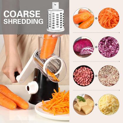 Purilite Select Rotary Cheese Grater with 3 Stainless Steel Blades