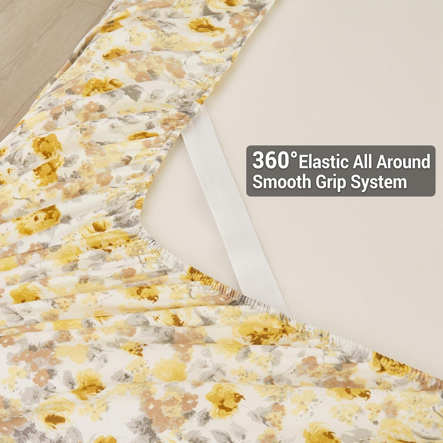 Viviland Floral Queen Sheet Set - 4 Piece Vintage Pink & Yellow Flower Patterned Bed Sheets - Soft, Breathable Microfiber Sheets with Deep Pocket, Non-Slip Fitted Sheets & Pillowcases